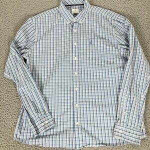 Johnnie-O Hangin Out Shirt Mens XL Blue Plaid Long Sleeve Button Down‎ Casual